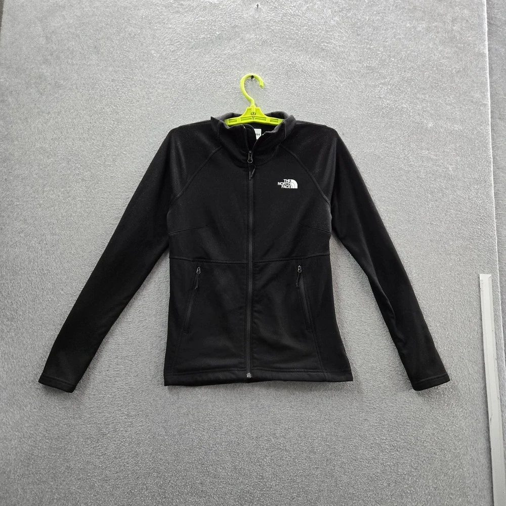 The North Face Women Jacket S Black Fleece Activewear Zipper Long Sleeve Logo
